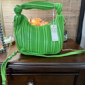 Urban Expressions Green Pleated Shoulder Bag